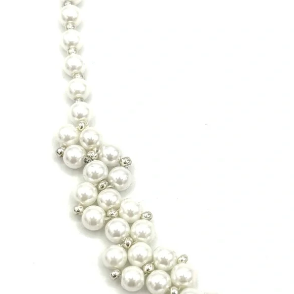 Hand Crafted Pearl Cluster Necklace with Silver Accents - Picture 6 of 11